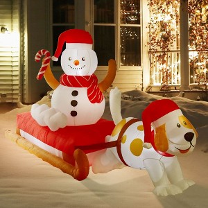 Nifti Nest Inflatable Christmas Decor - Snowman and Dog - 1 of 4