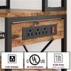Bakers Rack with Power Outlets & Hooks, Industrial Microwave Stand with Storage, Slim Coffee Bar Station Kitchen Shelves for Small Spaces - 2 of 4