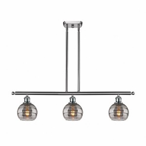 Rochester - 3 Light Stem Hung Island In Industrial Style-8.38 Inches Tall and 36 Inches Wide - 1 of 1