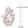 EVERLY JEWELRY | 10K Rose Gold 5.5-6mm Cultured Freshwater White Pearl and 1 1/8 CT TGW White Topaz with 1/3 CT TW Diamond Earrings - 3 of 4