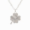Dicksons Lucky Charm 4 Leaf Clover Green Crystalized Pendant 18 Inch Silver Plated Necklace in Jewelry Box - 3 of 4