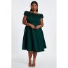 QUIZ Women's Plus Size Scuba Bardot Ruffle Skater Midi Dress - 3 of 4