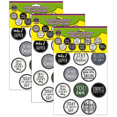 Teacher Created Resources Modern Farmhouse Positive Saying Accents 30 Per Pack 3 Packs (TCR8518-3)