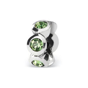 Black Bow Jewelry Sterling Silver August Crystal Birthstone, 6-Stone Bead Charm - 1 of 3