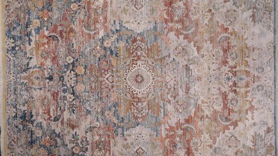 Elegant Terra Reversible Medallion Rug in Blue and Orange