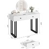 Vanity Desk with Mirror and Lights, 40 Inch Makeup Vanity with 3 Color Lights and Adjustable Brightness - image 2 of 4