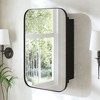PexFix 24" x 16" Bathroom Cabinet with Mirror Stainless Steel Frame and 2 Adjustable Shelves Wall Medicine Cabinets Mirrors Rectangle Recessed Black - 3 of 4