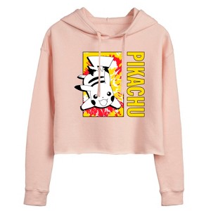 Women's - Pokémon - Tie Dye Pikachu Cropped Graphic Hoodie - 1 of 3