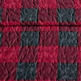 Red and Black Cotton Reversible Full Quilt Set