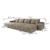 135"Large size modular cloud sofa 6 seats down sofa bed apartment living room sofa ,Camel(Plush Corduroy Fabric) - 4 of 4