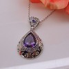 Lona Teardrop purple Cz Pendant Necklace Women Ginger Lyne Collection - 4 of 4