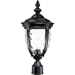 John Timberland Bellagio 21 1/4" High Country Outdoor Post Light Fixture Pole Porch House Weatherproof Texturized Black Finish Metal Clear Glass Shade - 1 of 4