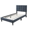 NicBex Twin Size Velvet Upholstered Platform Bed with Wooden Slatted Frame,Modern Small Bed Frame for Bedroom,Kids Room - 2 of 4