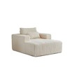 Modern 62.5" Single Sofa Chair, Plush Corduroy, Fluffy Lounge with Backrest Pillow for Living Room - 3 of 4