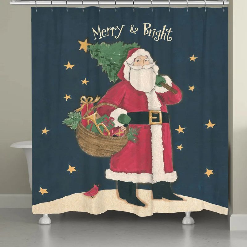 Laural Home Vintage St. Nick Shower Curtain, 1 of 2
