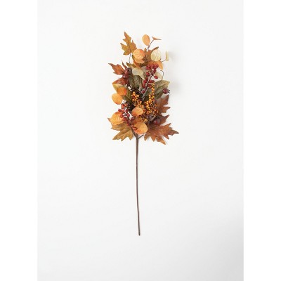 Sullivans Artificial Mixed Leaf Spray 35"H Brown