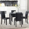 FONTOI Modern Wooden Dining Table Set with Square Table and Upholstered Chairs for Elegant Home Dining and Kitchen Spaces, Black, 34.5"*34.5"*30" - 2 of 4