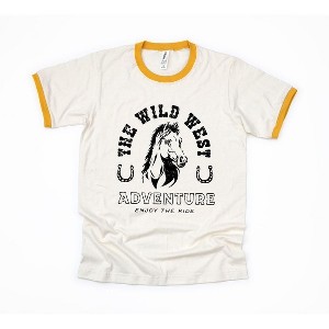 Simply Sage Market Women's Wild West Adventure Short Sleeve Ringer Tee - 1 of 2