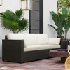 Resenkos 3-Seat Sofa, Outdoor Sectional Furniture, PE Rattan, Brown - 3 of 4