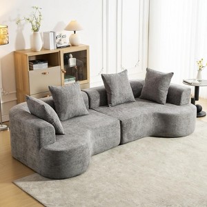 DYHOME 106" Modular Sectional Sofa, 4-Seater Compression Cloud Couch for Living Room, 4 Pillows, No Assembly Required - 1 of 4