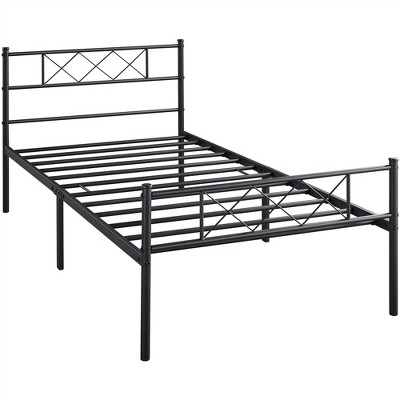 Yaheetech Vintage Twin Size Metal Bed Frame With Headboard, Black : Target