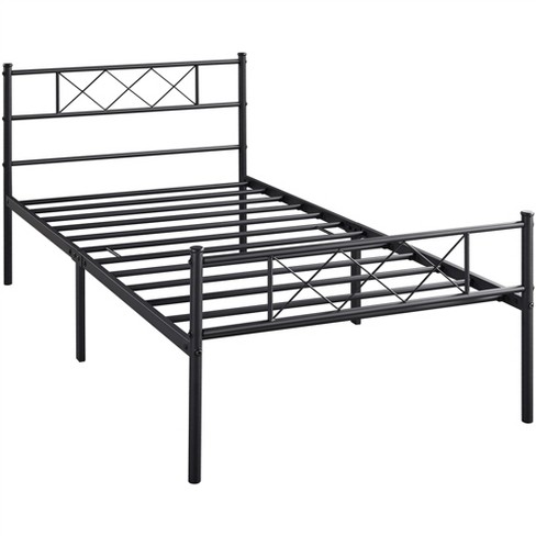 Yaheetech Simple Metal Bed Frame With Headboard&footboard Slatted Bed ...