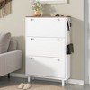 LOVMOR Narrow Design Shoe Cabinet with 3 Flip Drawers - 2 of 4