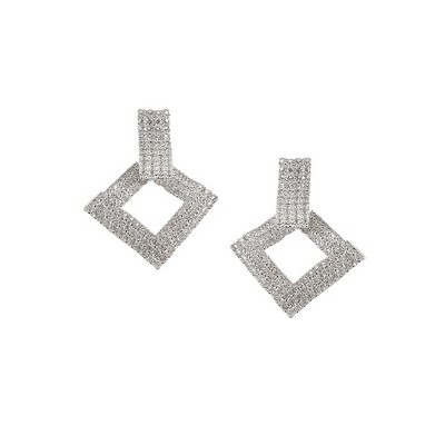SOHI Women's Crystal Silver Party Drop Earrings
