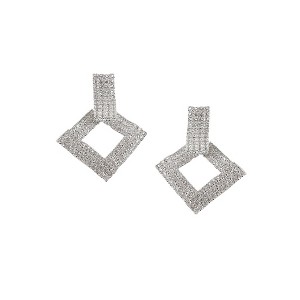 SOHI Women's Crystal Silver Party Drop Earrings - 1 of 4