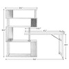 LIVAREEmlen Home Office Computer Desk L-Shaped Corner Table, Rotating Computer Table with 5-Tier Bookshelf, Lockable Casters (Black) - 3 of 4