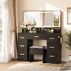 Vanity Desk with Large Mirror and Lights, 3 Lighting Modes Adjustable Brightness, Vanity Table with Power Outlet & 8 Drawers for Bedroom - 3 of 4