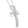 Pompeii3 1/4Ct T.W. Diamond Cross 10k White Gold Pendant 18" Chain Necklace - 2 of 4