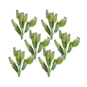 Foam Poppy Pod Bundle Set of 6 9.5 Inch Height for Indoor Arrangements By Melrose - 1 of 3