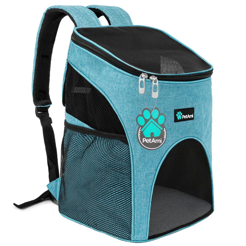 PetAmi Small Dogs Cats Backpack Carrier, Airline Approved Pet Ventilated Safety Strap Buckle for Hiking Travel Camping Outdoor, 1 of 9
