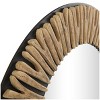 36"x36" Wood Handmade Abstract Carved Wall Mirror - Olivia & May: Bohemian Style, Pine Frame - 4 of 4