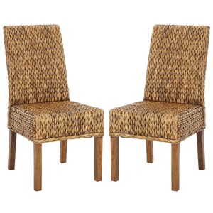 Sanibel 18" H Water Hyacinth Side Chair (Set of 2) - FOX6504 - Safavieh Couture - 1 of 4