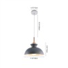 Rennnsan Veorix 11"W 1-Light Dome Wood Modern Dimmable Pendant - 3 of 4