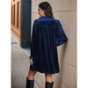 Coolmee Womens Long Sleeve Velvet Dress Fall V Neck Holiday Cocktail Party Mini Dresses for Wedding Guest - 4 of 4
