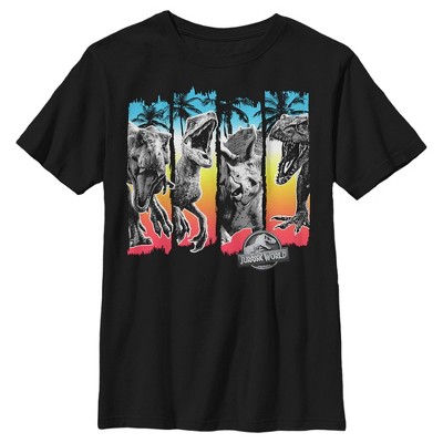 Boy's Jurassic World Tropical Dinosaurs Panels T-shirt : Target