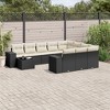 vidaXL 11 Piece Patio Sofa Set with Cushions - Black and Cream - 2 of 4