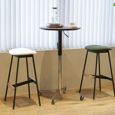 Movable Adjustable Bar Table 360 Swivel Counter Bar Height Aluminum Alloy Star Base Mobile Coffee Table