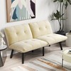2-Seater Velvet Convertible Sofa Bed with Folding Design and Adjustable Backrest - 2 of 4