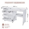 Bella Depot 45.67'' 4-in-1 Folding Storage Craft Table Kitchen Island with Lockable Wheels - 3 of 4