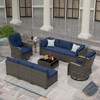 UPTIOT 10-Piece Wicker Patio Conversation Set - 3 of 4