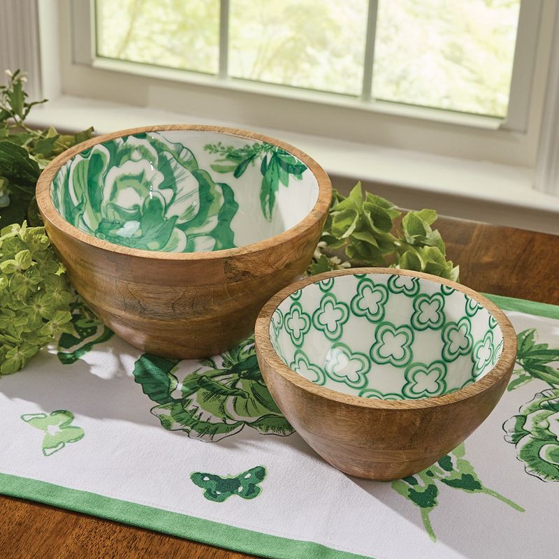 Patricia Heaton Home Green Florals And Flitters Serving Bowls Set of 2, 2 of 4