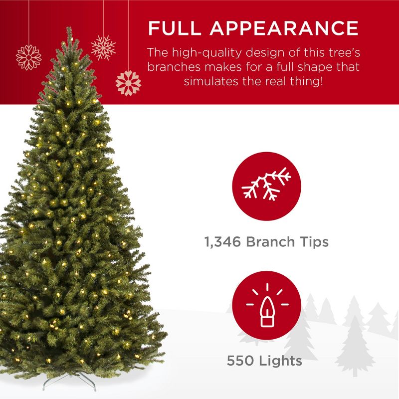 Best Choice Products Pre-Lit Spruce Artificial Christmas Tree w/ Easy Assembly, Metal Hinges & Foldable Base, 4 of 12