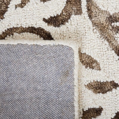 Ivory and Chocolate Hand-Tufted Wool 8' x 10' Area Rug
