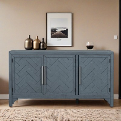 Designed Storage Cabinet Sideboard with MDF+Pine veneer , Adjustable Shelves - Leovsnove