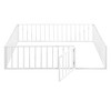 CAVINAS Twin/Full/Queen Size Metal Bed Frame with Safety Fence & Door,Modern Floor Bed for Kids Room,Playroom - 4 of 4