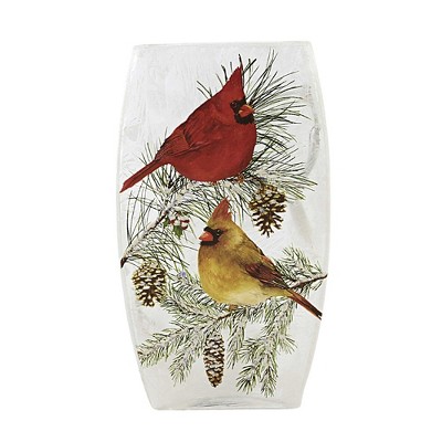 Stony Creek 8.0" Christmas Cardinals Pre-Lit Med Electric Red Bird Winter Pine  -  Novelty Sculpture Lights